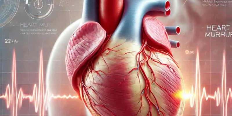 DALL·E-2024-10-01-02.54.58-A-medical-illustration-depicting-a-close-up-view-of-a-human-heart-highlighting-a-heart-murmur.-The-heart-is-anatomically-detailed-showing-the-chamber